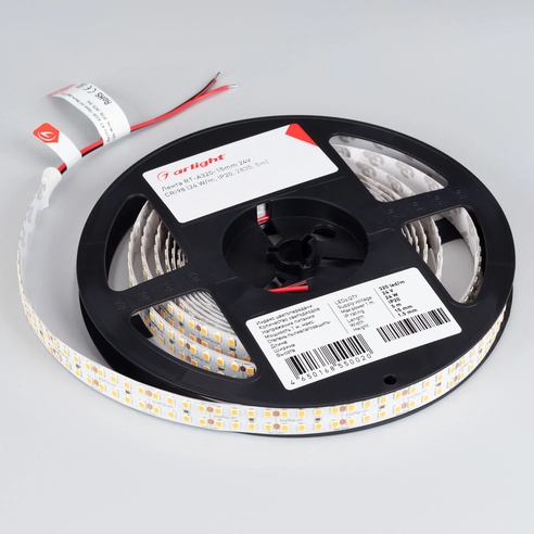 Лента светодиодная RT-A320-15mm 24V Day4000 (24 W/m, IP20, 2835, 5m) (Arlight, высок.эфф.150 лм/Вт)
