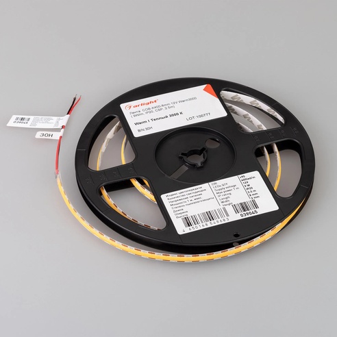 Лента светодиодная COB-X400-8mm 12V Warm3000 (9 W/m, IP20, CSP, 2.5m) (Arlight, -)