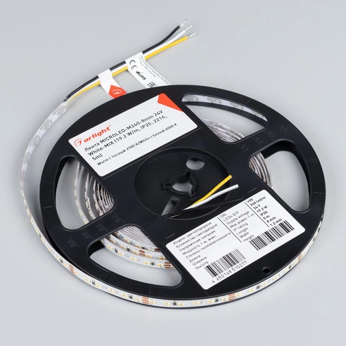 Лента светодиодная MICROLED-M240-8mm 24V White-MIX (19.2 W/m, IP20, 2216, 5m) (Arlight, Изменяемая ЦТ)