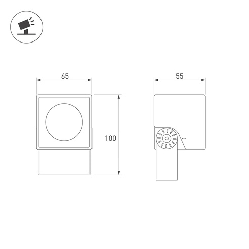 Светильник ALT-BLOCK-S65x65-5W Warm3000 (GR, 36 deg, 230V) (Arlight, IP66 Металл, 3 года)
