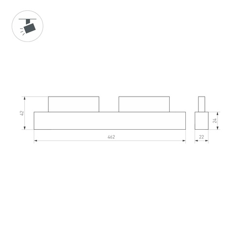 Светильник MAG-ORIENT-LASER-L465-16W Warm3000 (BK, 24 deg, 48V) (Arlight, IP20 Металл, 5 лет)