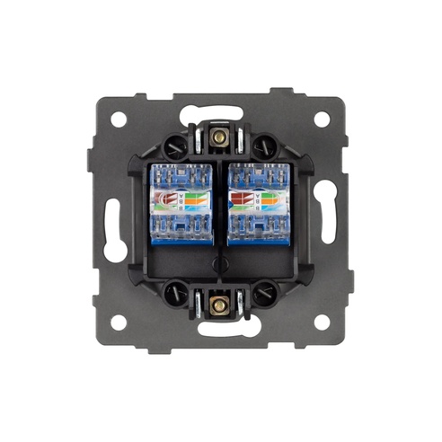 Механизм компьютерной розетки двойной SCT-MPC2-PL-WH-V (RJ-45, CAT6) (Arlight, -)
