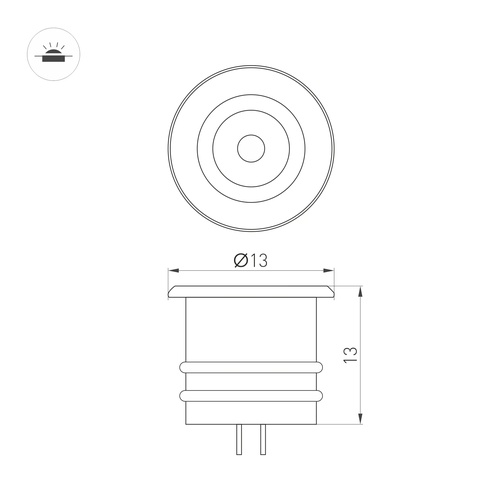 Светильник ART-PICCOLO-BUILT-R13-1W Day4000 (WH, 30 deg, 3V) (Arlight, IP40 Металл, 3 года)