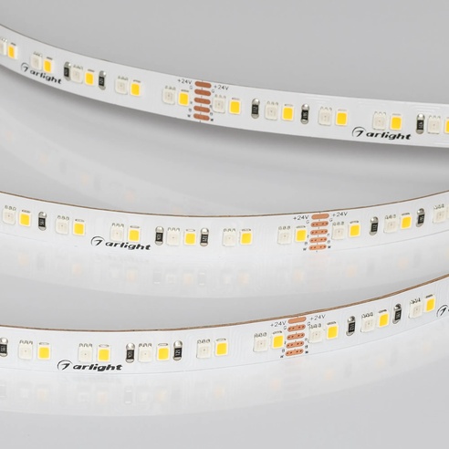 Лента RT-A168-10mm 24V RGBW-Day (20 W/m, IP20, 5m) (Arlight, высок.эфф.150 лм/Вт)