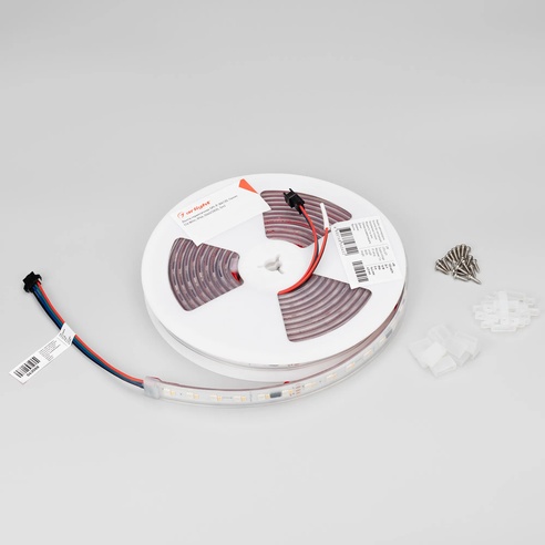 Лента светодиодная герметичная SPI-P-BA120-14mm 24V RGBW-Day-PX6-BPT (16 W/m, IP66, 5060/2835, 5m) (Arlight, бегущий огонь)