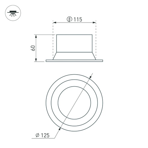 Светильник MS-BREEZE-BUILT-R125-16W Warm3000 (WH, 90 deg, 230V) (Arlight, IP20 Металл, 5 лет)