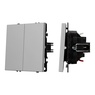 Механизм звонкового выключателя двухклавишный SWT-NOBE-MKR2-SFPL-IS (230V, 10A) (Arlight, Никель)