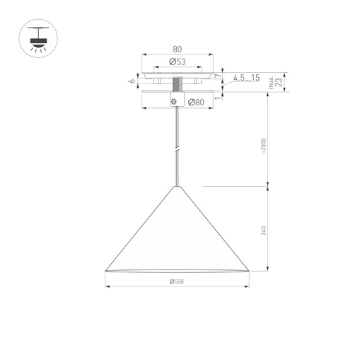 Светильник SP-MAKOTO-R550-14W Warm2700 (WH, 36 deg, 230V, TRIAC) (Arlight, IP20 Металл, 3 года)