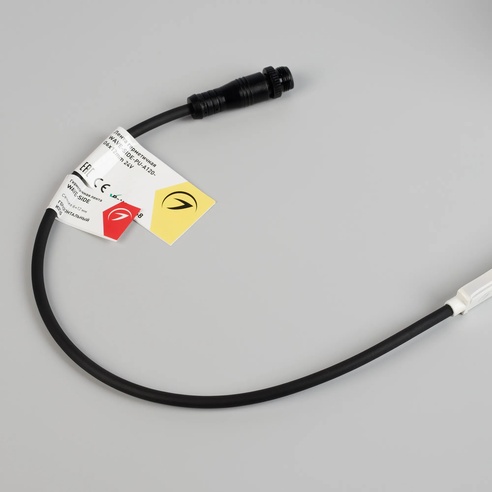 Лента герметичная WAVE-SIDE-PU-A120-06x12mm 24V Warm3500 (8 W/m, IP68, 5m, wire x2) (Arlight, Вывод боковой, 3 года)