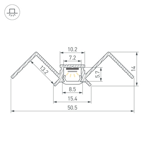 Профиль PIK-F-HIDE-INT-3000 (Arlight, Алюминий)
