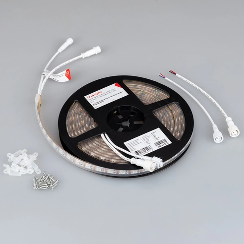Лента светодиодная герметичная SPI-P-B60-12mm 12V RGB-PX1-BPT (8 W/m, IP66, 5060, 5m) (Arlight, бегущий огонь)