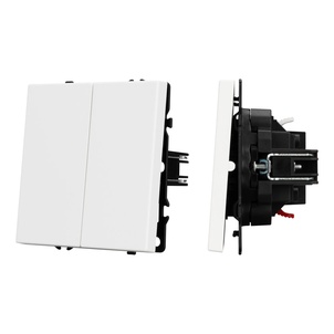Механизм выключателя двухклавишный перекрёстный SWT-NOBE-MKX2-SFPL-WH (230V, 10A) (Arlight, Белый кварц)