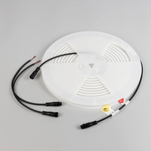 Лента герметичная WAVE-TOP-PU-A144-10x10mm 24V Warm2700 (5 W/m, IP68, 5m, wire x2) (Arlight, Вывод боковой, 3 года)