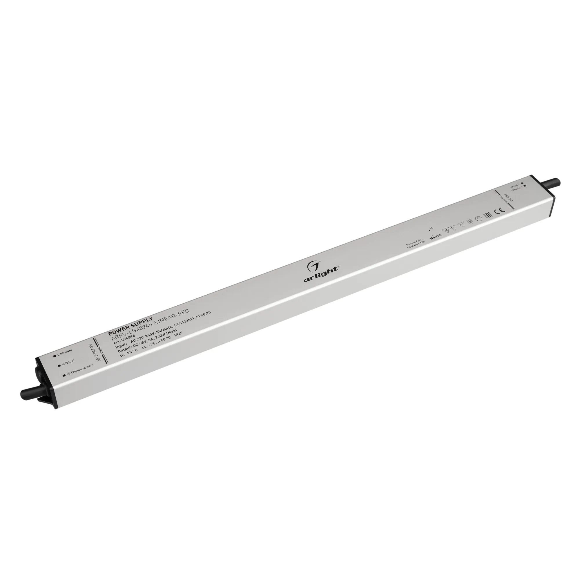 Блок питания ARPV-LG48240-LINEAR-PFC (48V, 5A, 240W) (Arlight, IP67 Металл, 5 лет) - изображение товара