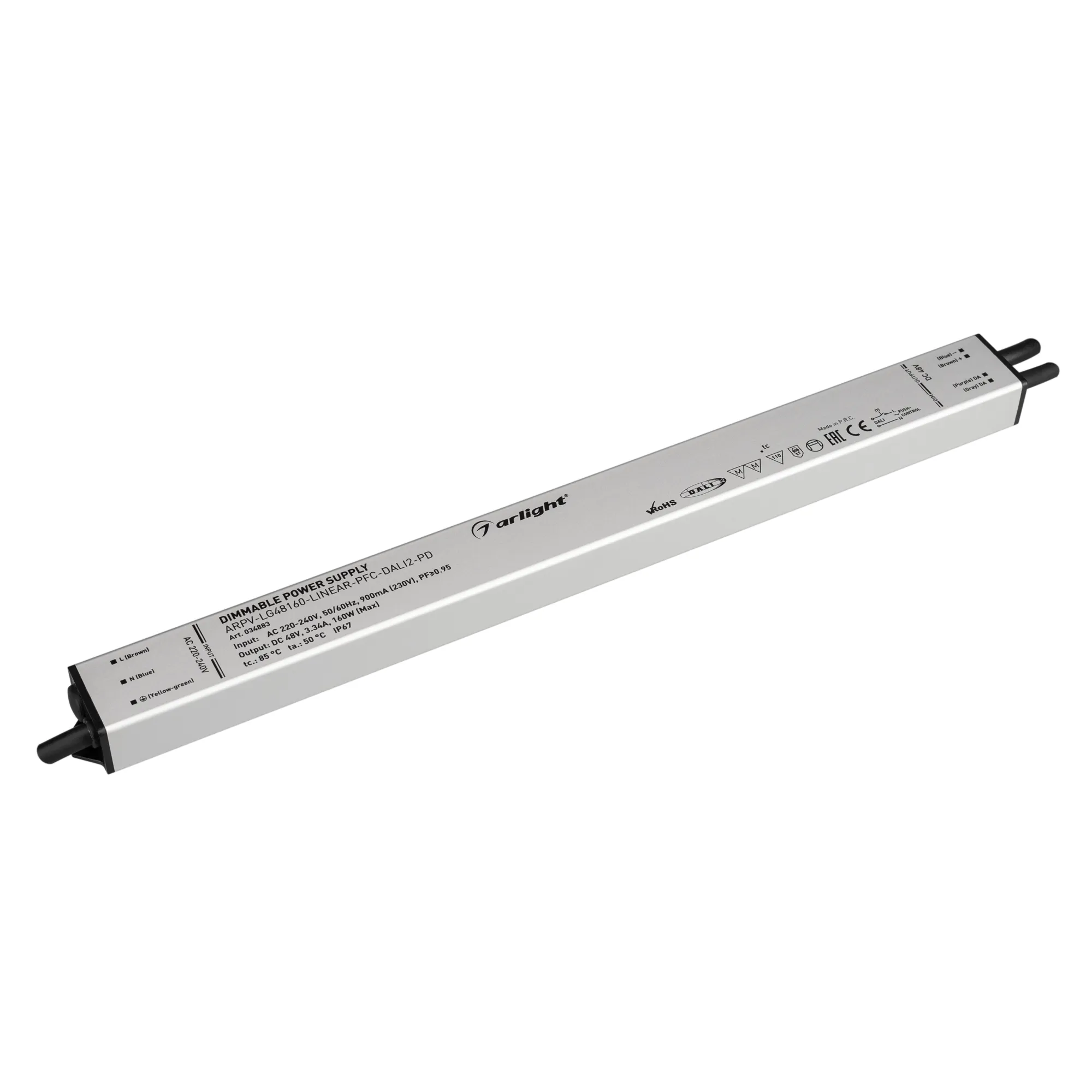 Блок питания ARPV-LG48160-LINEAR-PFC-DALI2-PD (48V, 3.34A, 160W) (Arlight, IP67 Металл, 5 лет) - изображение товара