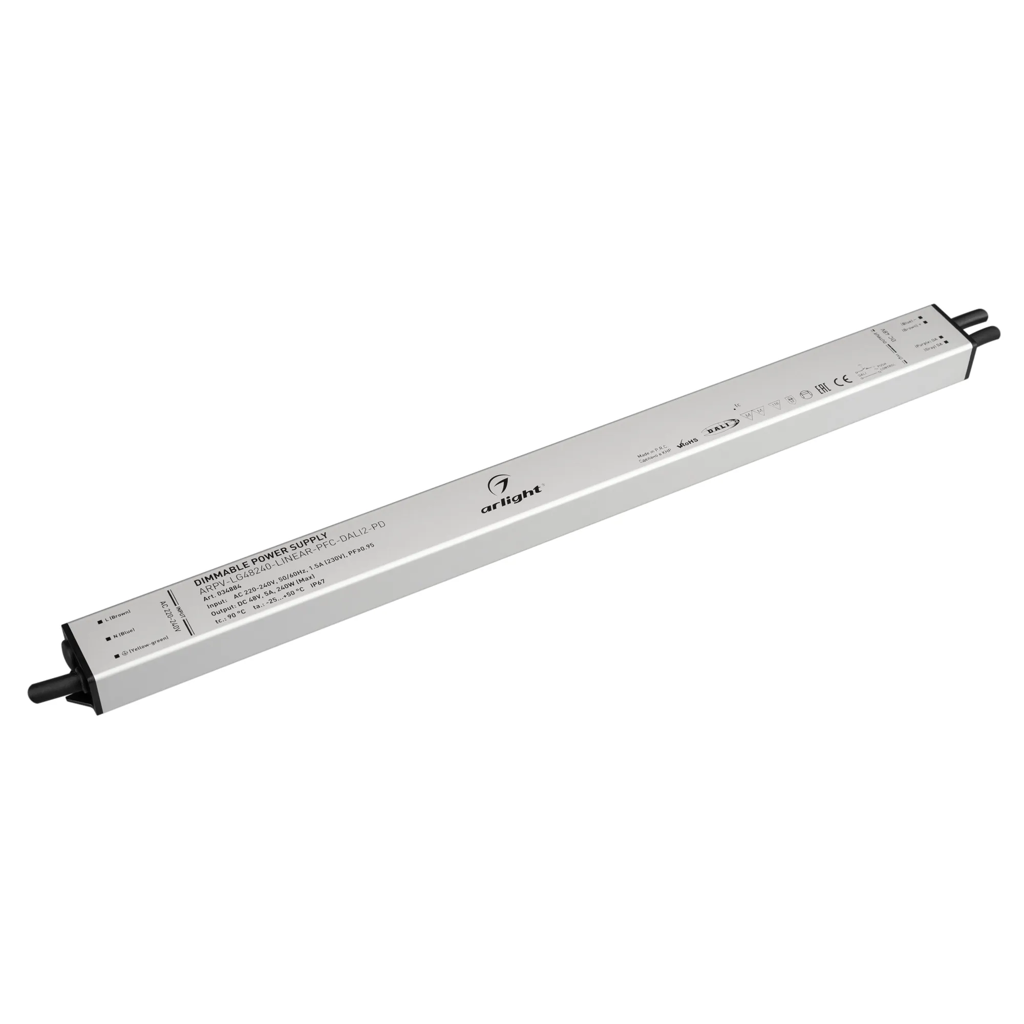 Блок питания ARPV-LG48240-LINEAR-PFC-DALI2-PD (48V, 5A, 240W) (Arlight, IP67 Металл, 5 лет) - изображение товара