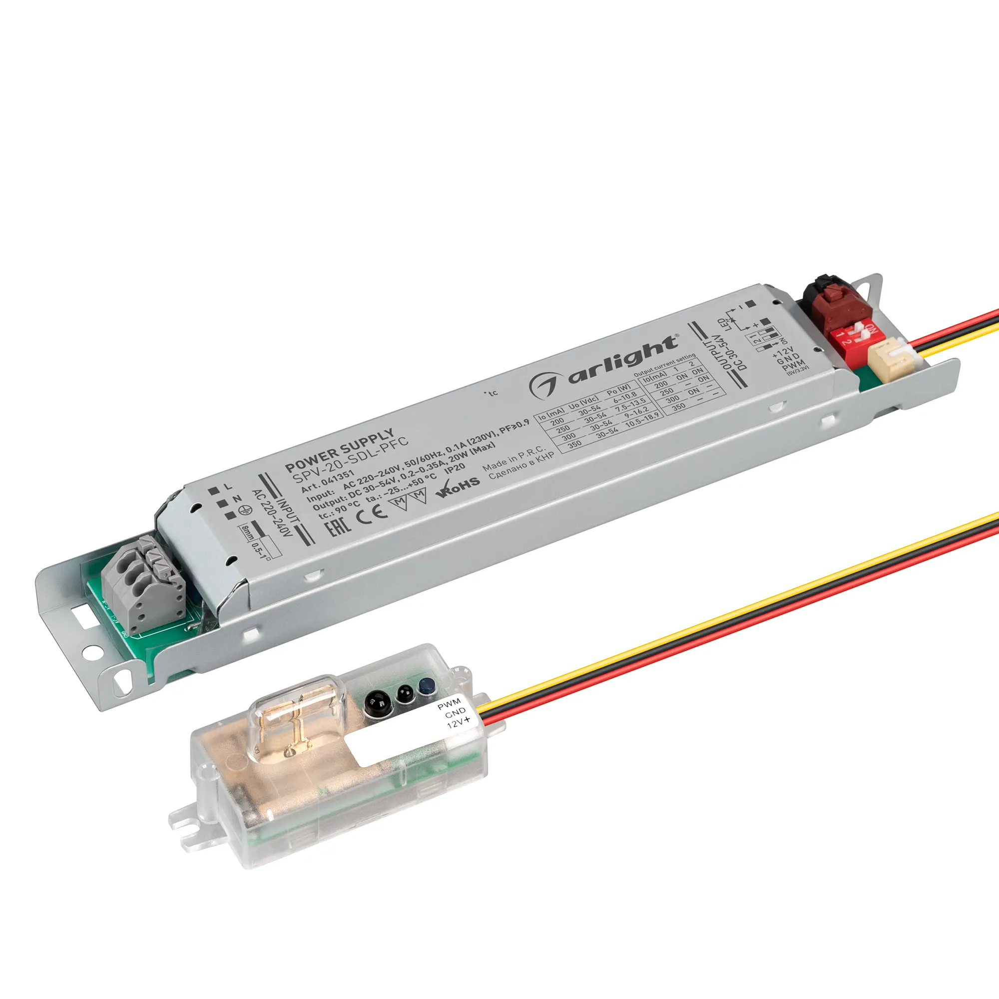 Блок питания SPV-20-SDL-PFC (20W, 30-54V, 0.2-0.35A) (Arlight, IP20 Металл, 5 лет) - изображение товара