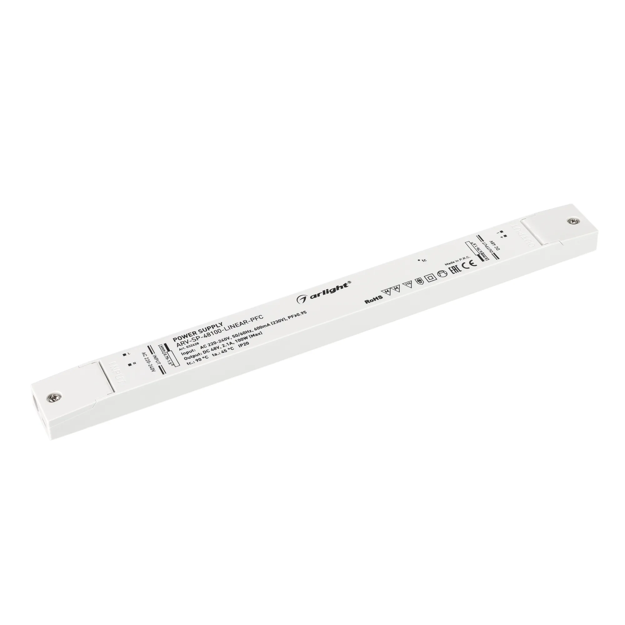 Блок питания ARV-SP-48100-LINEAR-PFC (48V, 2.1A, 100W) (Arlight, IP20 Пластик, 5 лет) - изображение товара