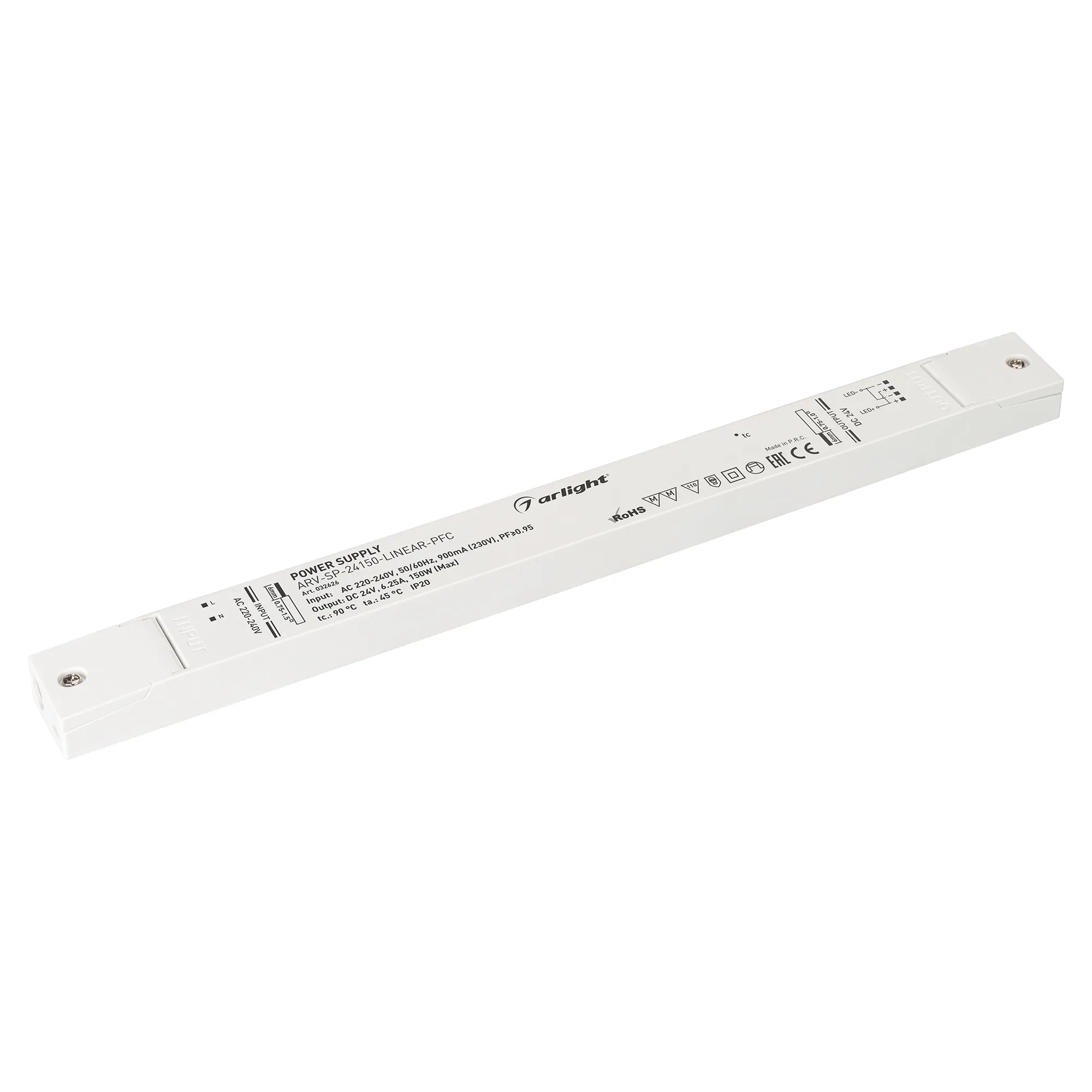 Блок питания ARV-SP-24150-LINEAR-PFC (24V, 6.25A, 150W) (Arlight, IP20 Пластик, 5 лет) - изображение товара