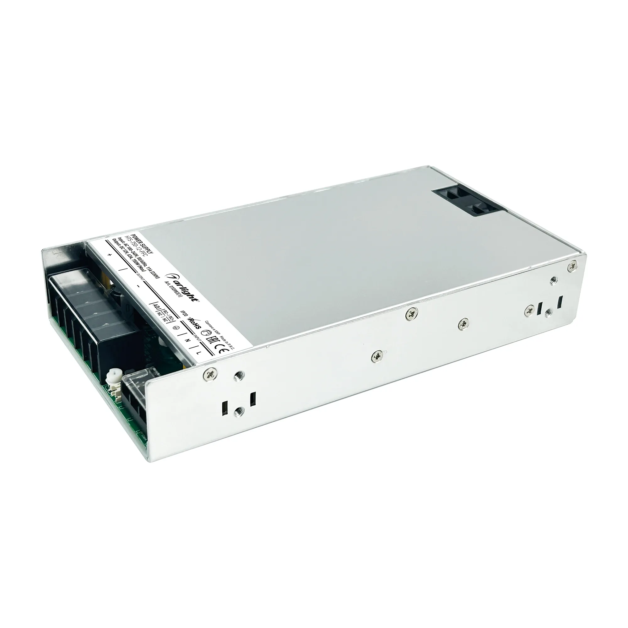 Блок питания HTS-750-12-PFC (12V, 63A, 750W) (Arlight, IP20 Сетка, 3 года) - изображение товара
