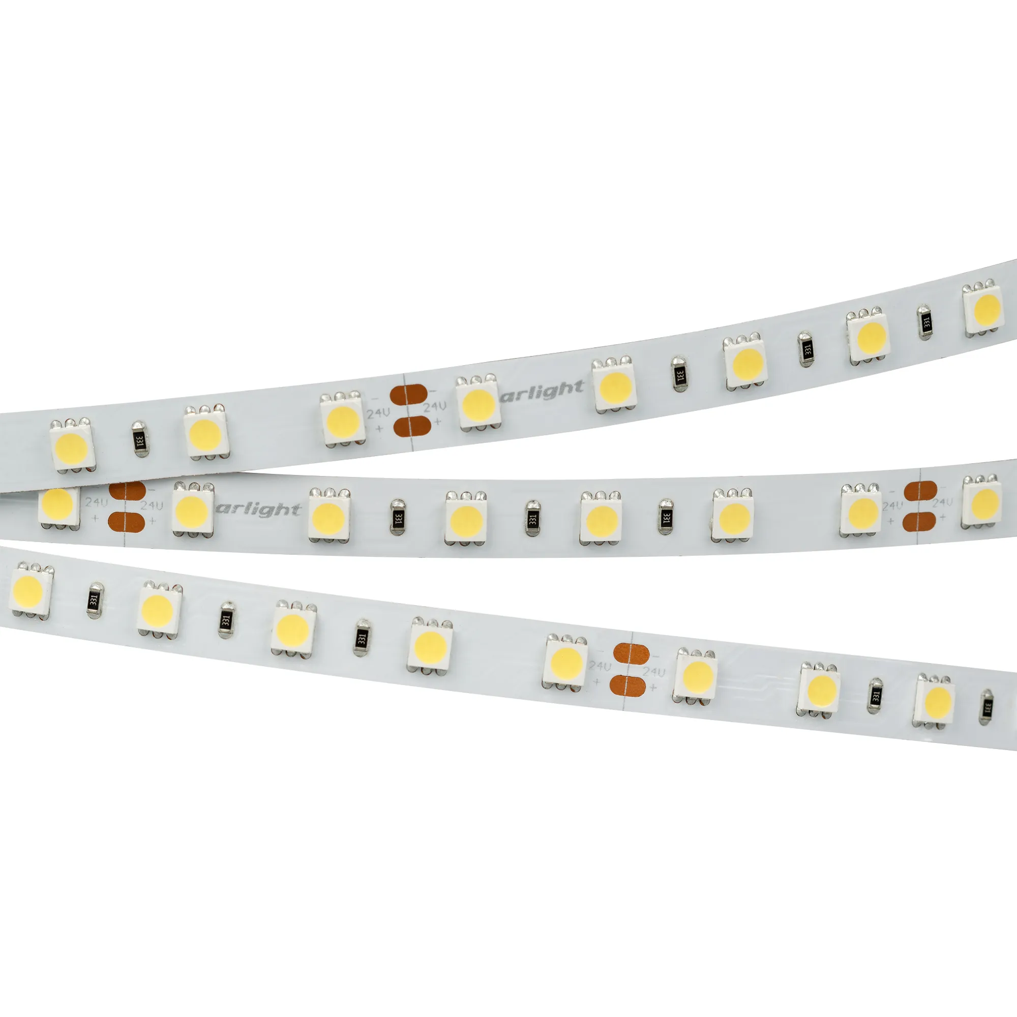 Лента светодиодная RTW 2-5000NC 24V White6000 2x (5060, 300 LED, LUX) (Arlight, 14.4 Вт/м, IP65)