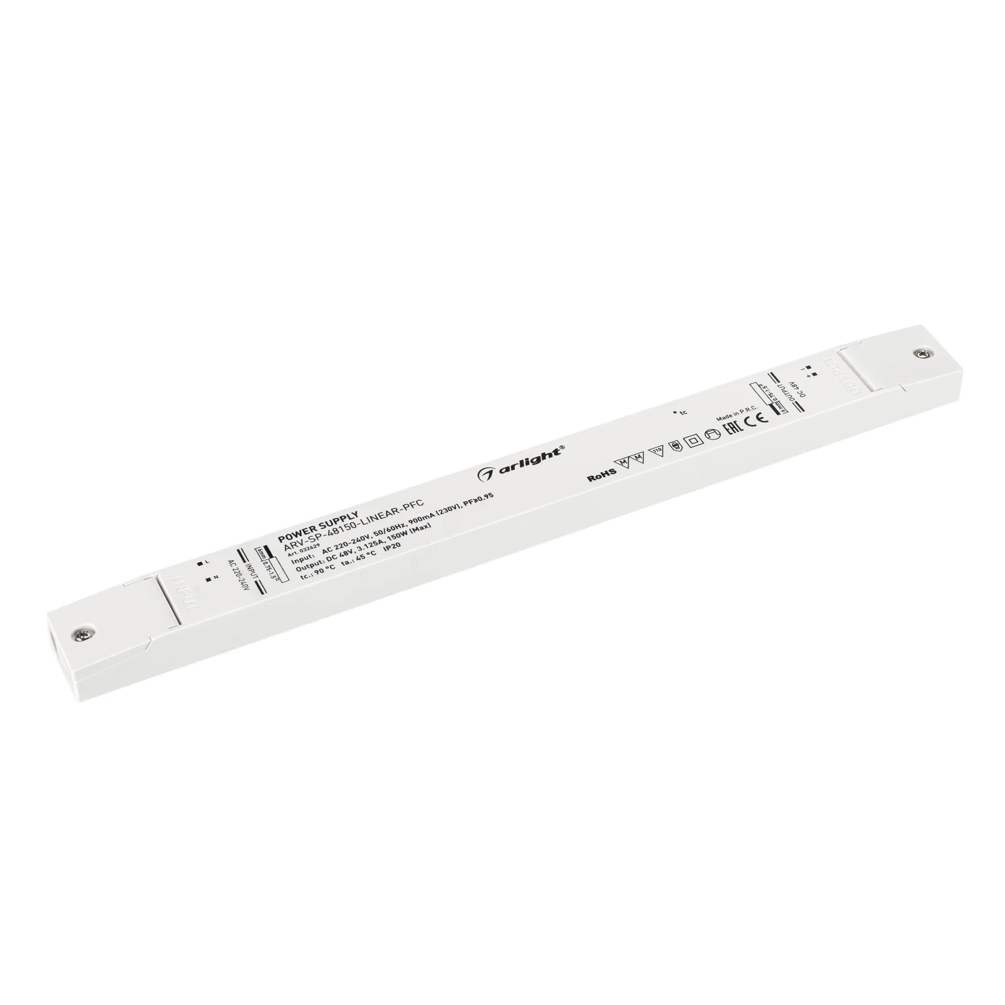 Блок питания ARV-SP-48150-LINEAR-PFC (48V, 3.125A, 150W) (Arlight, IP20 Пластик, 5 лет) - изображение товара