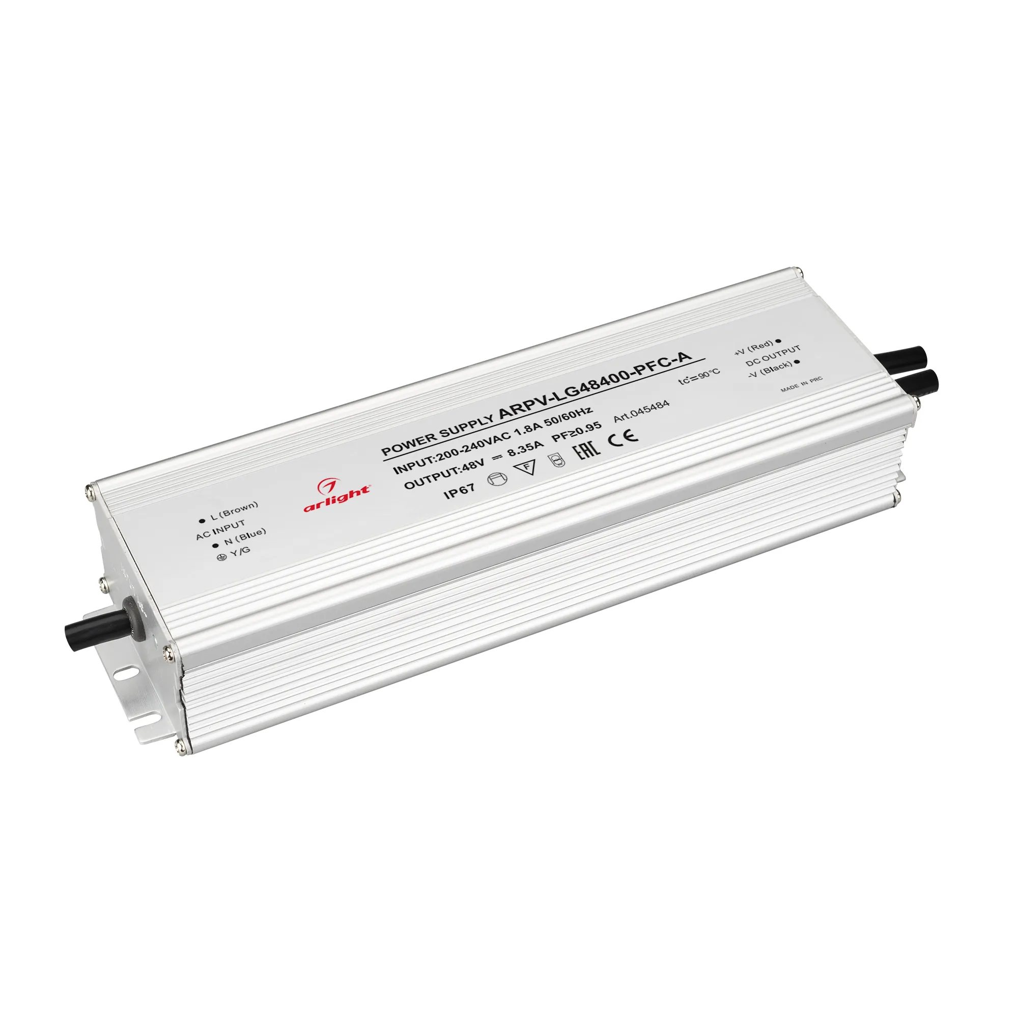 Блок питания ARPV-LG48400-PFC-A (48V, 8.3A, 400W) (Arlight, IP67 Металл, 5 лет) - изображение товара